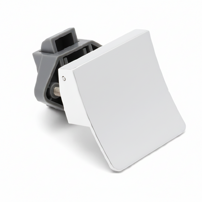 Push-pull cabinet latch with silver finish for campervan cabinet doors and drawers