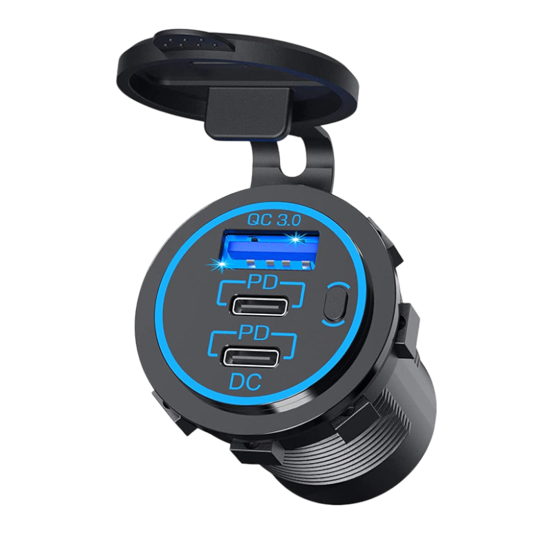 Dual USB-C Fast Charge Socket — 78W PD3.0 & QC3.0