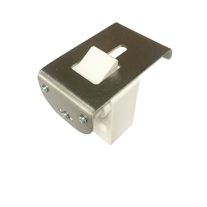 RV Labs 42mm stainless steel pull latch with white release tab for campervan cupboard and cabinet doors