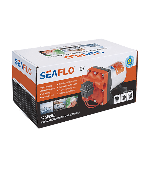 Seaflo 42 Series RV pump installed in campervan plumbing