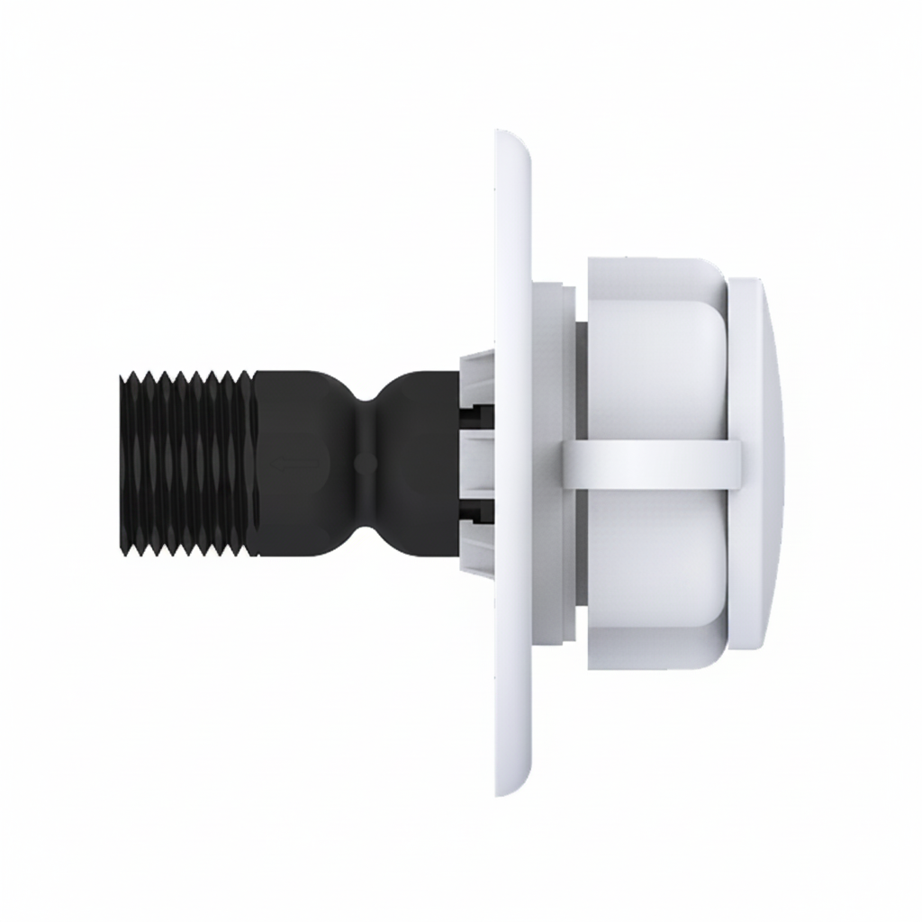 Side profile of Seaflo plastic water inlet fitting