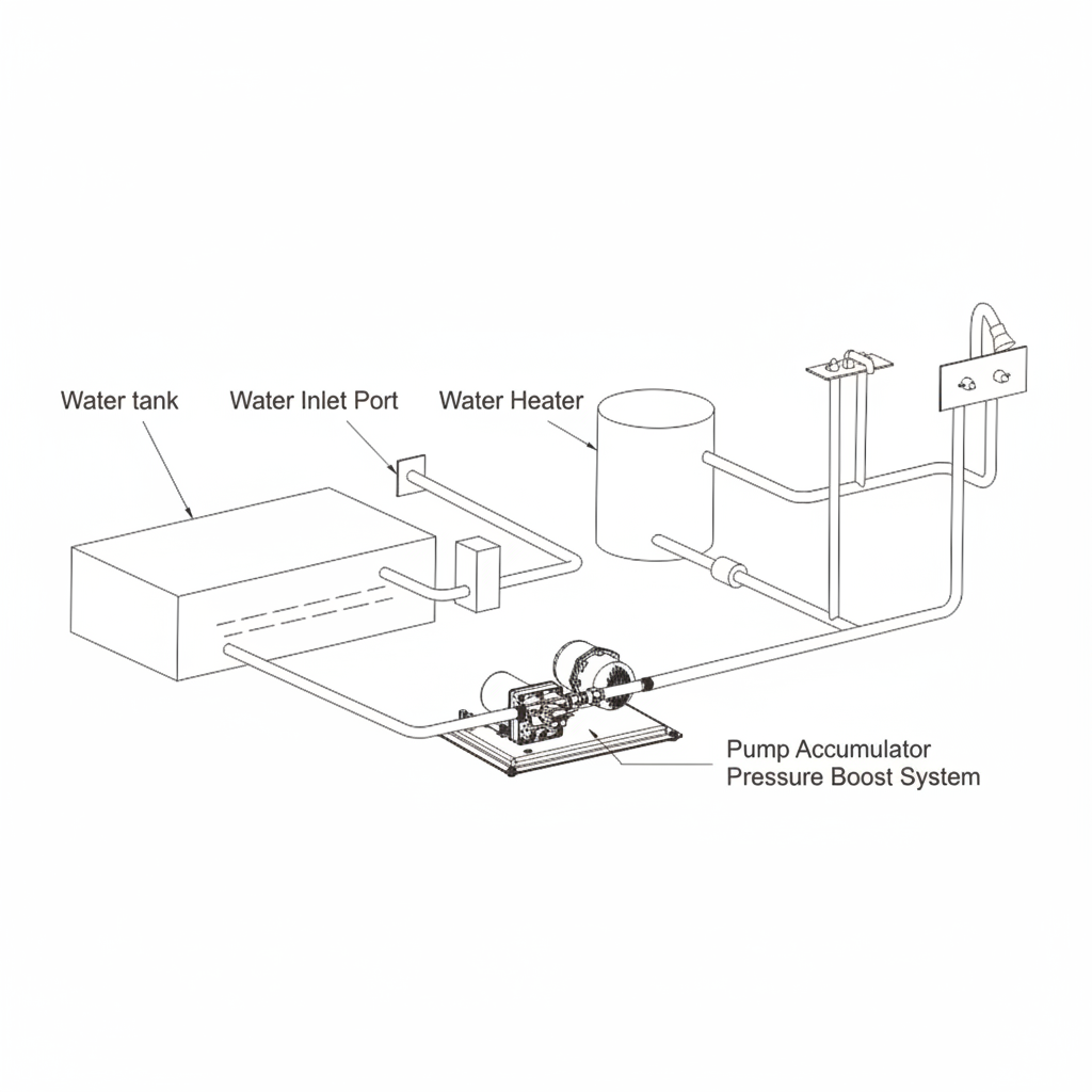 Seaflo water pressure system installation and plumbing connection diagram