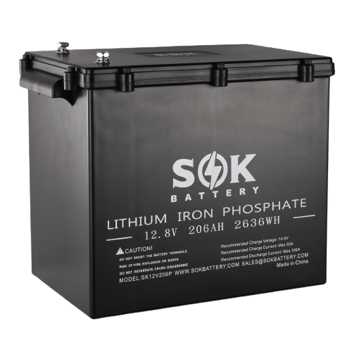 SOK 12v 206Ah IP65 Lithium Battery with heater