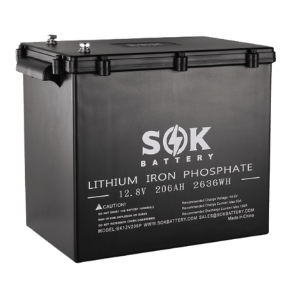 SOK 12v 206Ah IP65 Lithium Battery with heater