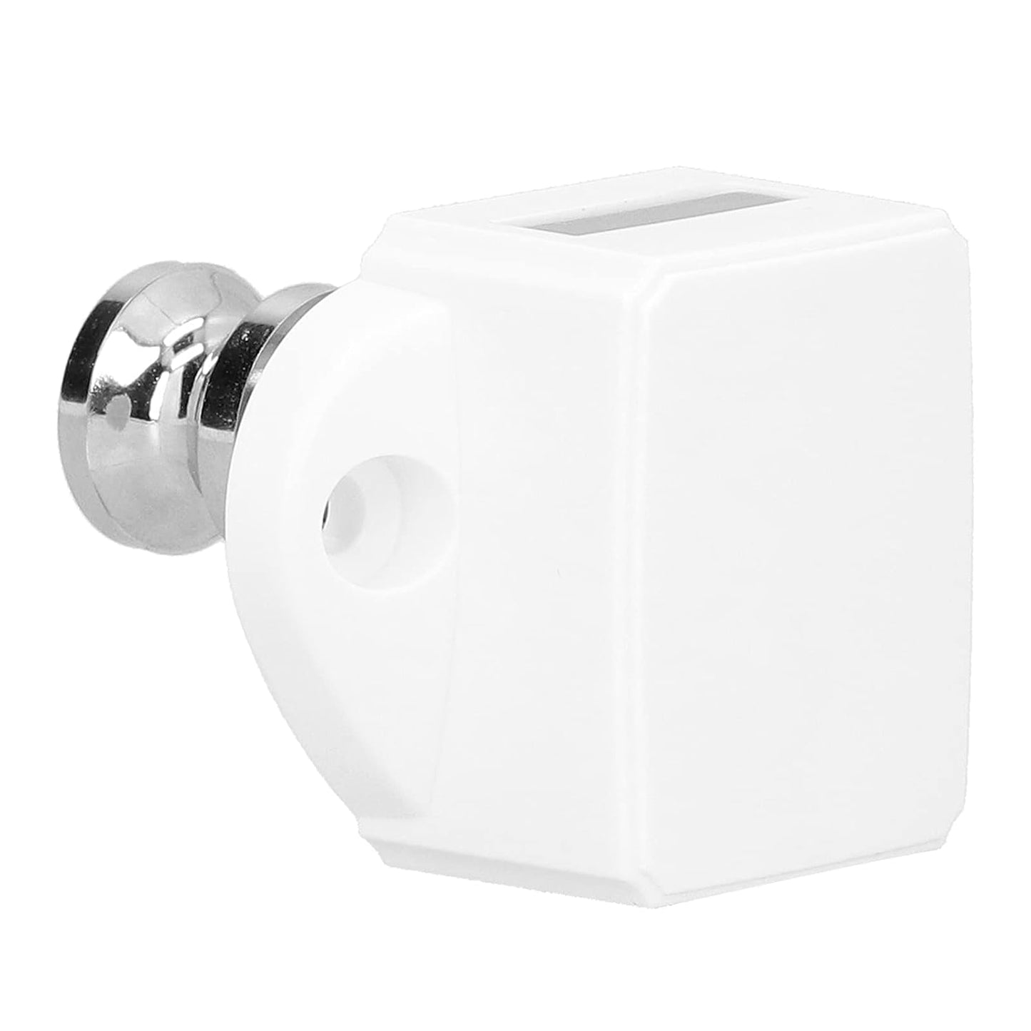 Mini Push Chrome Button Latch White Base