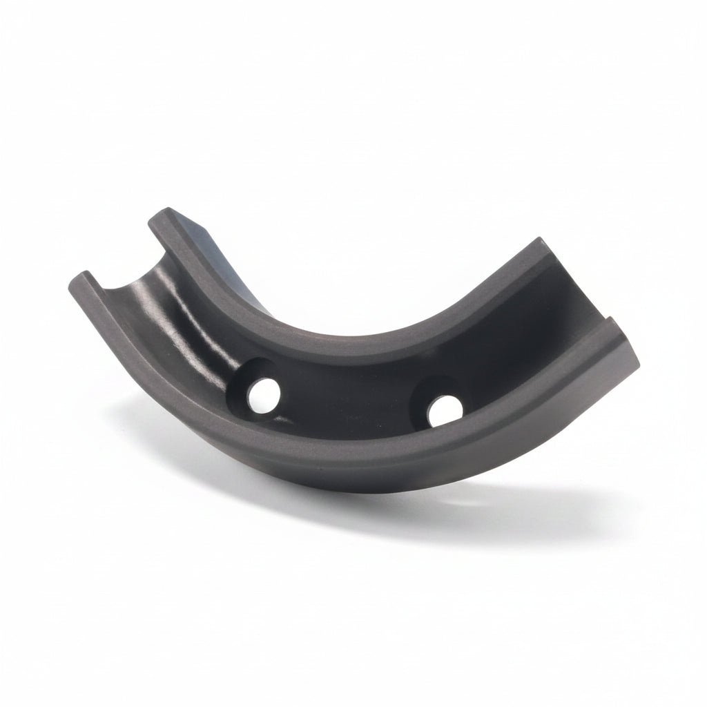 Black rubber gasket on a white background