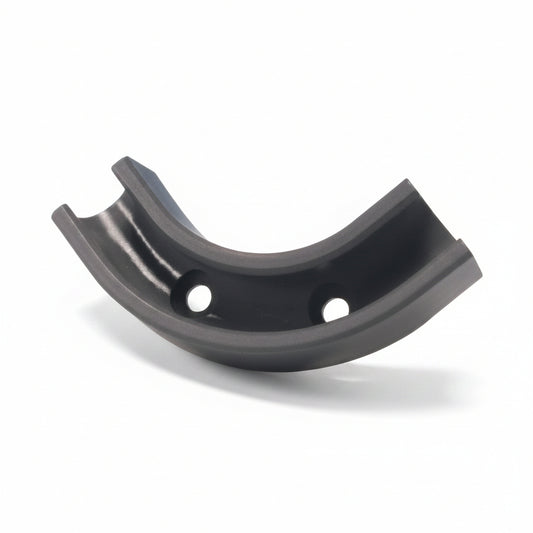 Black rubber gasket on a white background