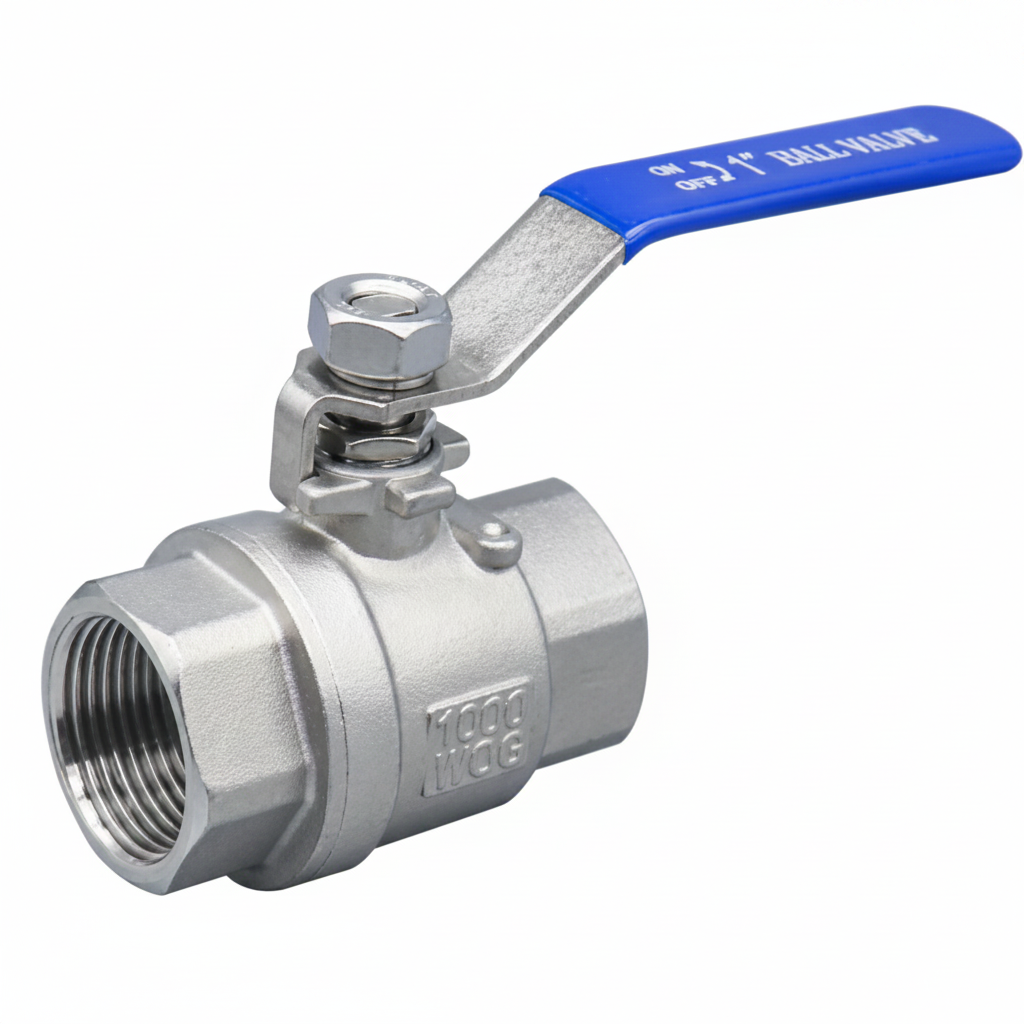 304 stainless steel 15mm full port ball valve with blue lever handle for campervan water systems