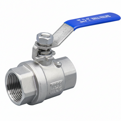 304 stainless steel 15mm full port ball valve with blue lever handle for campervan water systems