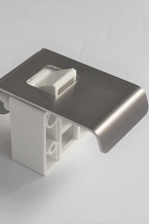 Stainless steel finger pull drawer latch van build cabinet