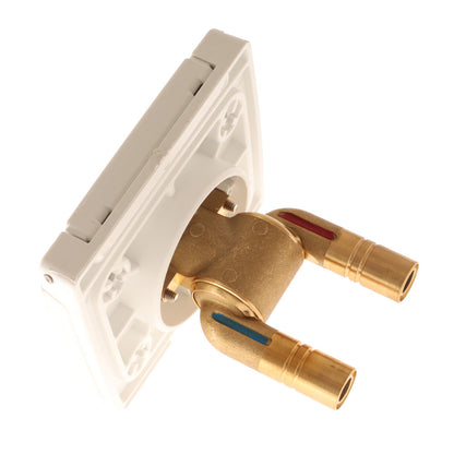 Brass valve with white body on a white background