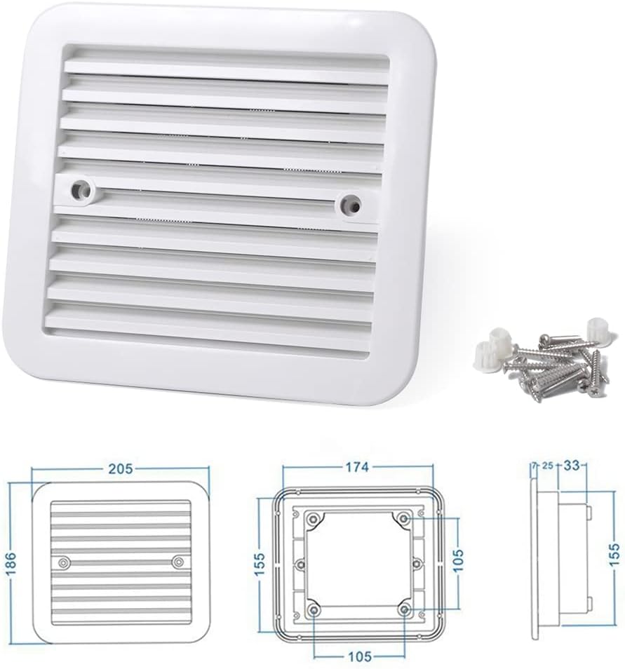 12V Side Extractor Vent Fan 205×185mm