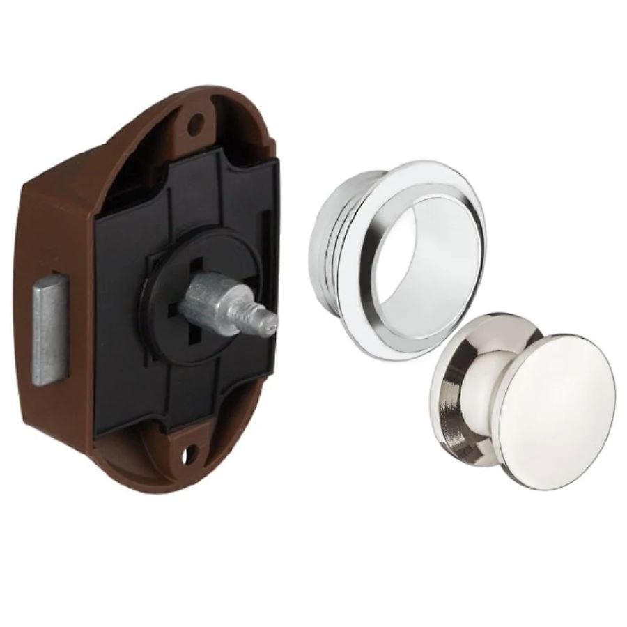 Large Push Lock Catch - Chrome