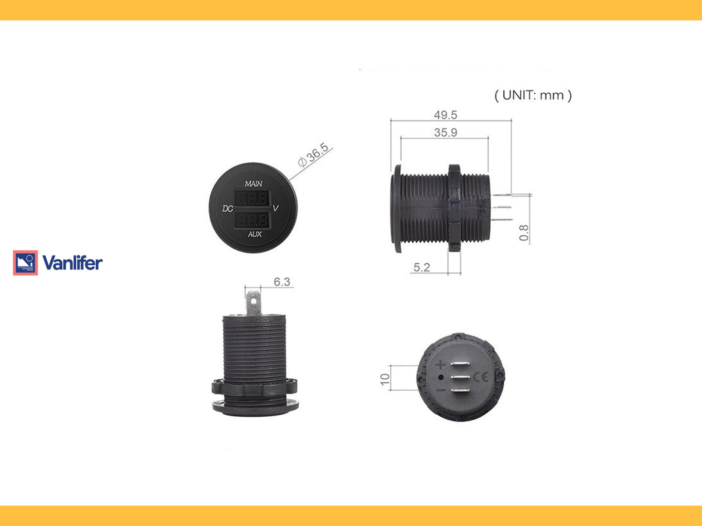 Vanlifer Dual Battery LED Voltmeter