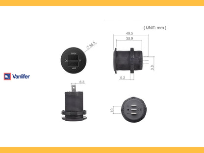 Vanlifer Dual Battery LED Voltmeter
