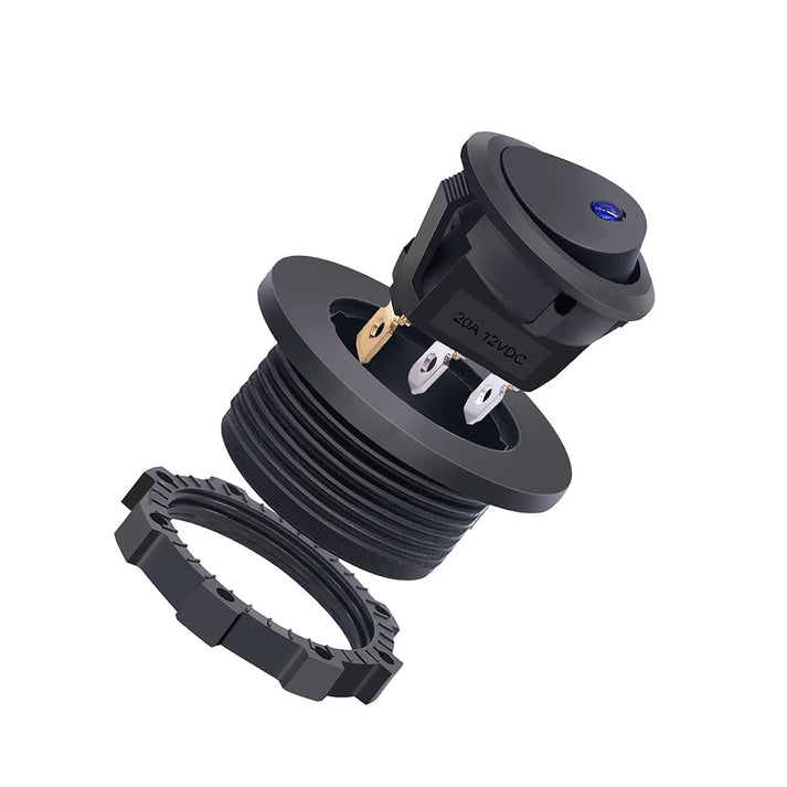12V Panel Mount Switch with Blue LED — Campervan Electrical NZ