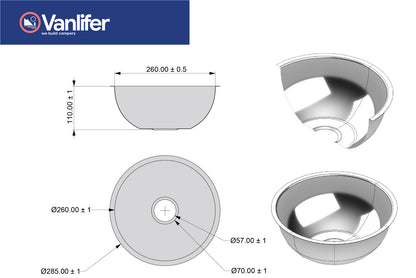 Vanlifer Stainless Bowl Sink & Plug Drain